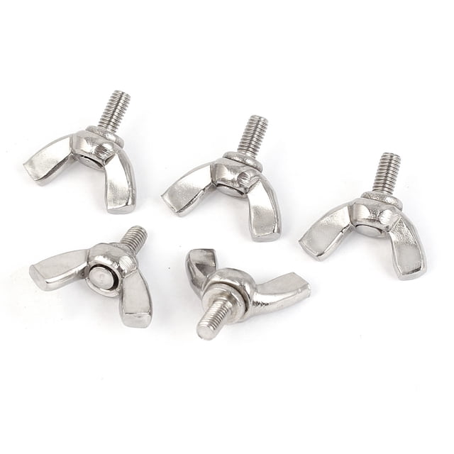 Unique Bargains 304 Acier Inoxydable Aile Boulon Papillon Vis Métrique M3 x 8mm 5pcs
