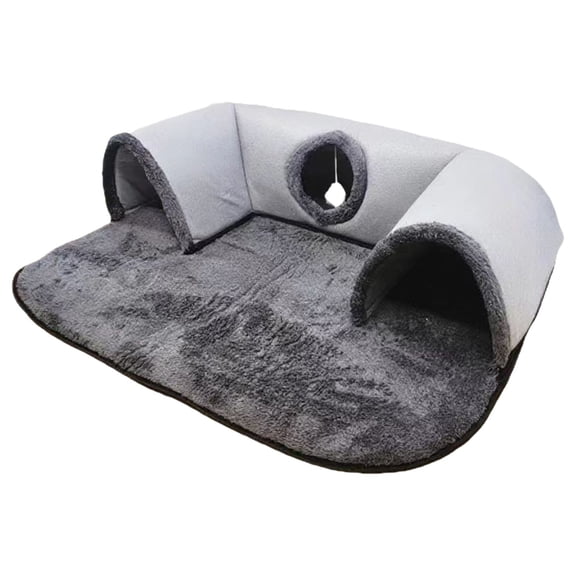 Cats Play Tunnel With Soft Interior Padding U Shape Designs Foldable Shelter House For Easy Storage Indoor Cats Use