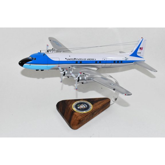 Air Force One, Pres. Kennedy VC-118a Model, 1/78th Scale, Mahogany, DC-6, Douglas