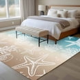 thumbnail image 4 of Teal Ombre Coastal Area Rugs 5'x7', Small Throw Rugs for Laundry Room Playroom, Sea Nautical Summer Beach Starfish Coral Indoor Outdoor Rug Non-Slip Low Pile Carpet Runner Reversible Floor Mats, 4 of 8