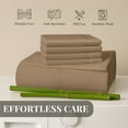 thumbnail image 4 of Sacred Thread Rayon Derived from Bamboo Sheets Full Size, 18'' Deep Pocket Cooling Sheets for Hot Sleepers, 6 PC Cooling Sheets (Full Size) (Dark Khaki), 4 of 9