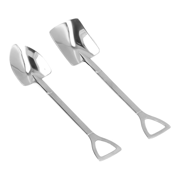 Cucharas 2 Uds Cucharas De Pala Acero Inoxidable Resistente Duradero Anticorrosión Brillante Diseño Ergonómico Cucharas De Postre Ampliamente Utilizadas