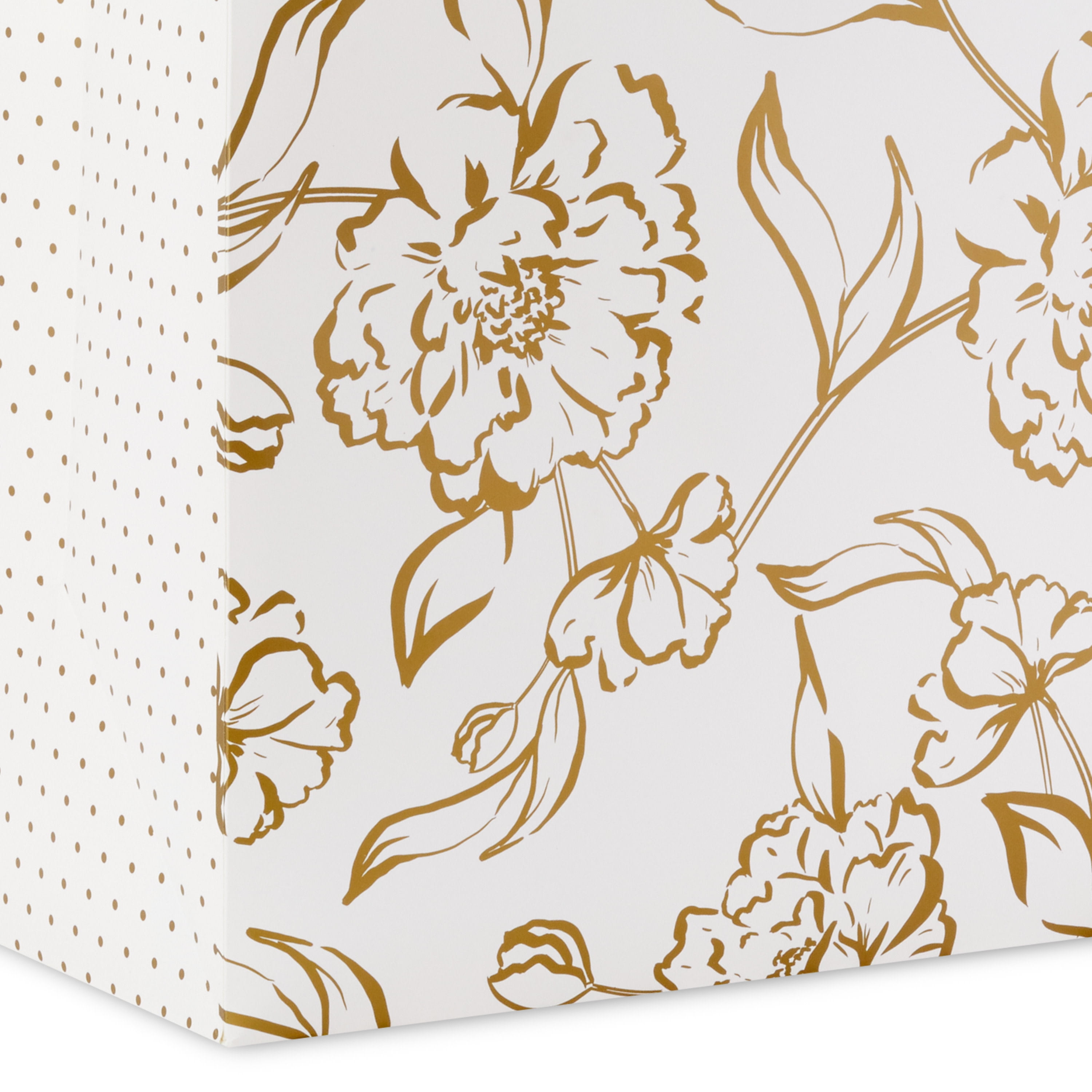 Hallmark 19" Jumbo Horizontal Gift Bag (Elegant Gold Floral)