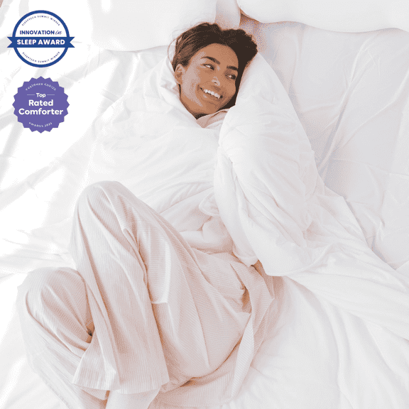 Mellow Cloud Cold Cooling Comforter, Dual-Sided Arctic Silk & CloudKnit, Lightweight Summer Quilt, Machine Washable, Grey, Full/Queen