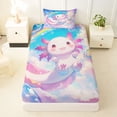thumbnail image 3 of Erosebridal Kawaii Axolotl Twin Sheet Sets,Watercolor Ocean Animal Bedding For Girls Boys 3pcs, 3 of 6