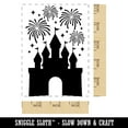 thumbnail image 2 of Fairytale Castle Fireworks Rectangle Rubber Stamp Stamping Scrapbooking Crafting - Large 2.5in, 2 of 7