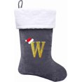 thumbnail image 1 of Dbfengbilian 21 Inches Christmas Stockings with Customizable Letters, Large Christmas Stockings with Super Soft Plush Cuff Embroidered Letter - Grey W, 1 of 7