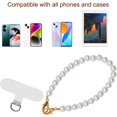 thumbnail image 4 of czcpp-Pearl Beaded Phone Wrist Strap, Universal Cell Phone Lanyard, Anti Lost Phone Lanyard with 2 Pcs Phone Patches, Compatible with Most Cell Phones and Phone Case, White, 4 of 4