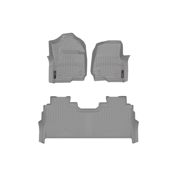 WeatherTech Custom Fit FloorLiners compatible with 2023-2024 Ford Super Duty - 1st & 2nd Row, Grey