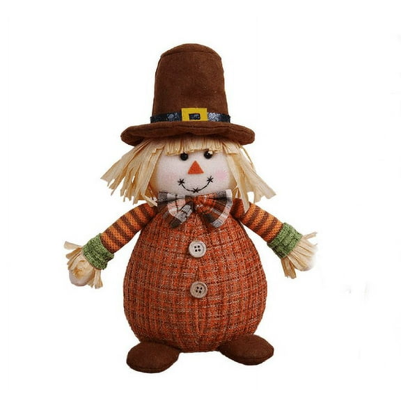 Todaioua Fall Thanksgiving Scarecrow Decor Happy Fall Miniature Tree Topper Thanksgiving Day Harvest Party Halloween Scarecrows with Hat Dolls Decors for Autumn