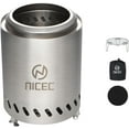thumbnail image 2 of Nice C Fire Pits, 7.1 Inch Smokeless Fire Pits, Portable Fire Pit, Outdoor Fire Pit, Tabletop Fire Pit, Wood Buring Fireplaces, Stainless Steel, with Grill Grate, Removable Ash Tray & Carry Bag, 2 of 9
