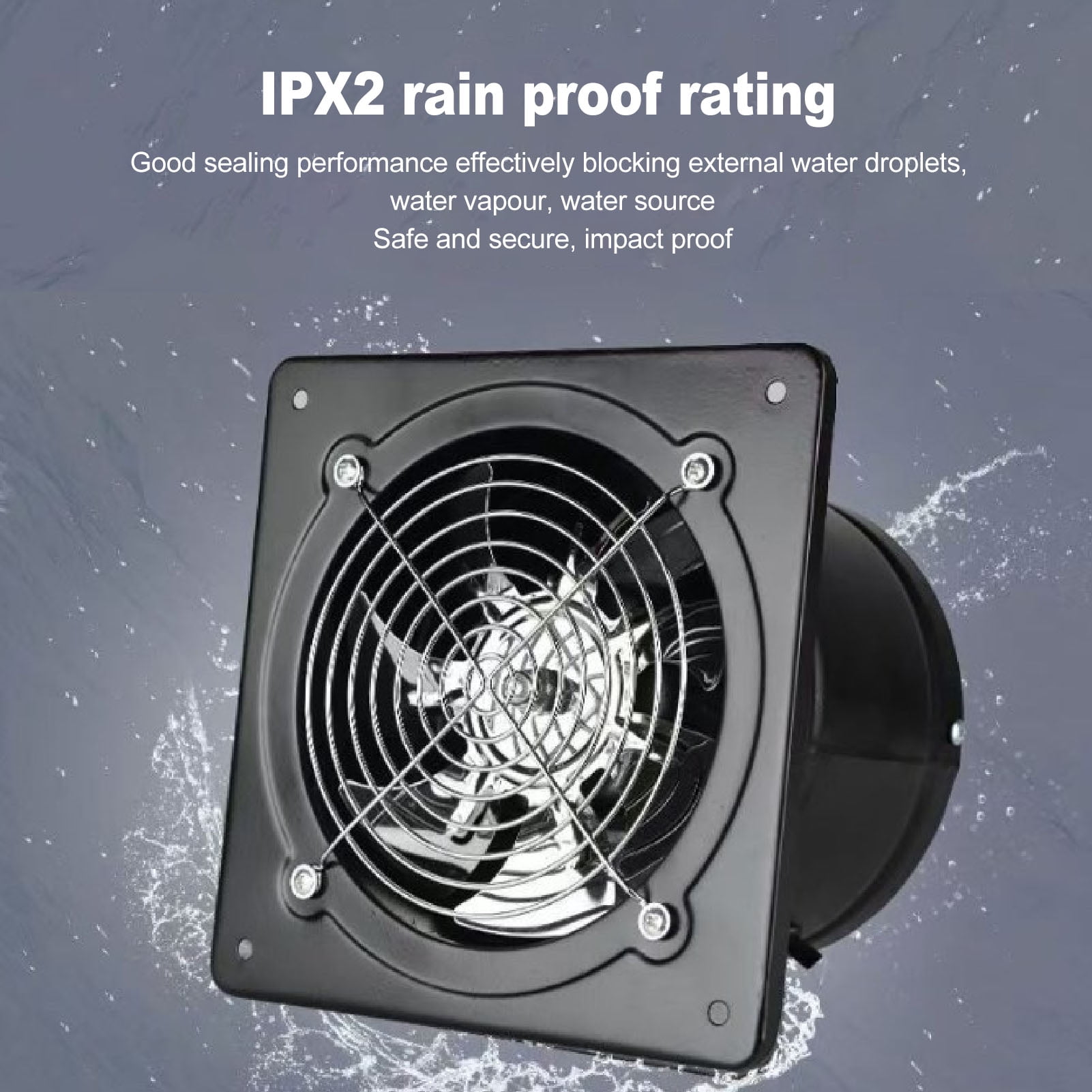 Riousery 9.8 Inch Kitchen Exhaust Fan 2800RPM 80W Carbon Steel Quiet Wall Mount Ventilation Fan for Home Bathroom Garage 110V / 25 cm