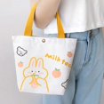 thumbnail image 4 of Portable Cartoon Beach Bag Cartoon Animal Printed Tote Picnic Bag Food Tote Lunch Bags Canvas Shoulder Bag GREY, 4 of 8