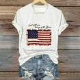 thumbnail image 2 of Independence Day Summer Tops for Women V Neck Short Sleeve 2D Independence Day Flag Print T Shirt, 2 of 4