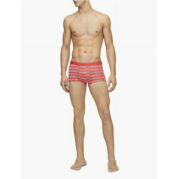 Calvin Klein NB2225 Mens Multicolor Stretch Low Rise Trunk Single Pack Underwear (Message Print,L)