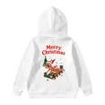 thumbnail image 5 of SonxaHe Big Girl Boy Hoodies Christmas Cartoon Print Long Sleeved Sweatshirt Kids Soft Holiday Party Casual Hoodies White,Sized 11-12, 5 of 6