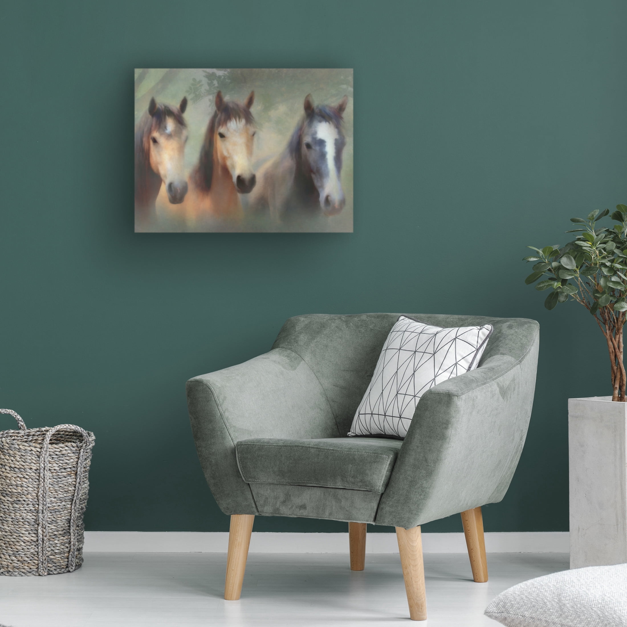 Canvas Wall Art - Trudi Simmonds 'Three Of Hearts ...Connemara Ponies' Wall Art for Living Room, Bedroom, or Office Décor by Trademark Fine Art - 19 x 14 Inches
