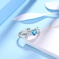 thumbnail image 6 of Beautlace 925 Sterling Silver Heart Mom Mother Rings,Cubic Zirconia Birthstone Adjustable Ring for Mum's Gift Grandma's Gift, 6 of 8