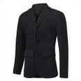 thumbnail image 4 of Men's Slim Fit Corduroy Suit Jacket One Button Business Coat Herringbone Blazer British Wool Blend Vintage Jacket, 4 of 5