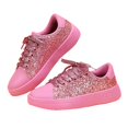 thumbnail image 3 of AUDeals Women's Rhinestone Sneakers, Glitter Lace Up Shoes with Bling Style and Lightweight Comfort for Tennis and Casual Wear (Red, 10), 3 of 5