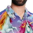 thumbnail image 5 of Robot Unicorn Attack Men's Short Sleeve Beach Shirts, Casual Poplin Button Down Shirt, Summer Casual Printed Unisex Shirts, 5 of 6