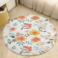 thumbnail image 4 of Floral Colorful Flower Floral Medallion Round Rug - Small Round Area Rug, Soft Non-Slip Machine Washable Bedroom Mat Indoor Accent Entry Carpet for Office Desk Dorm Hallway, 4 of 6