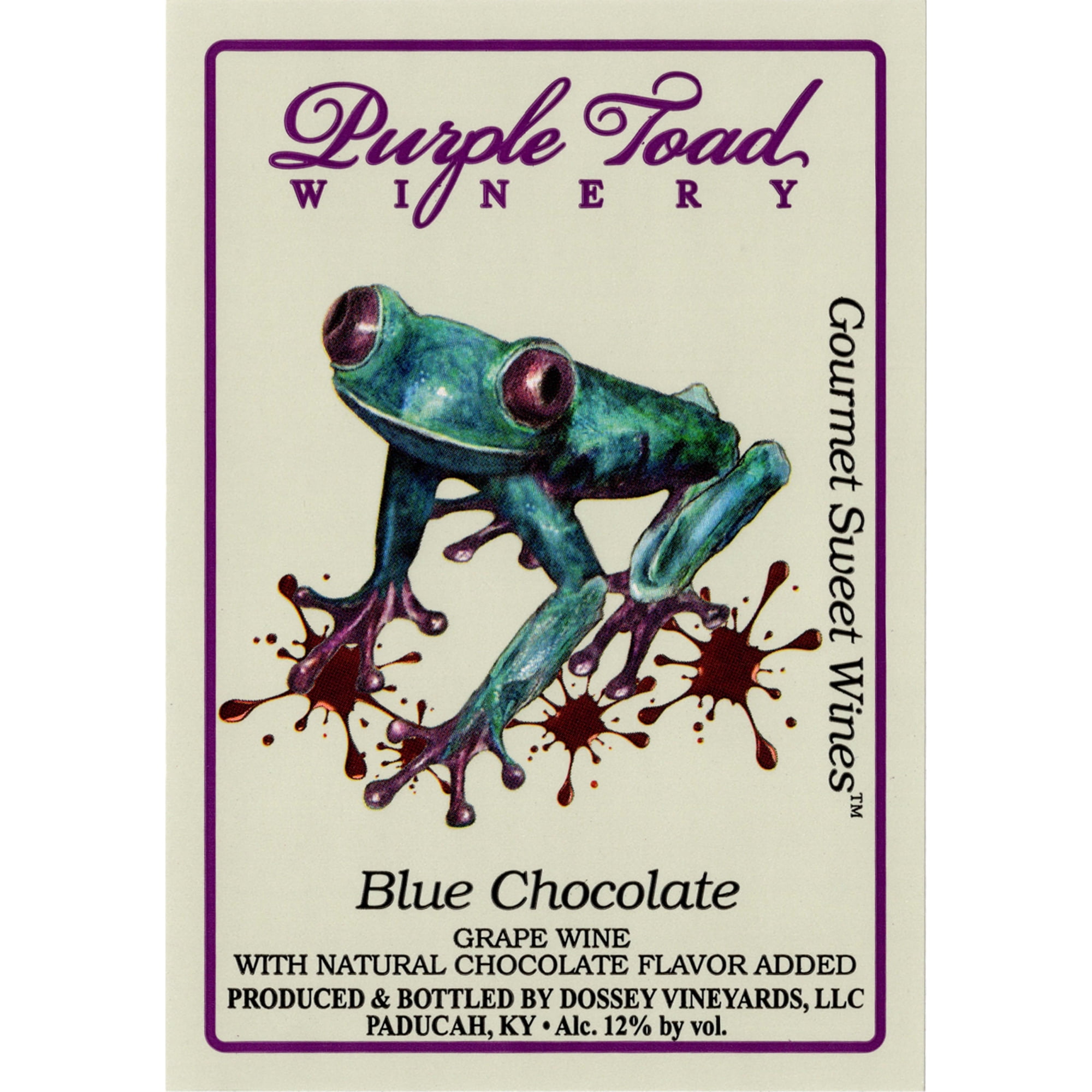 Purple Toad Blue Chocolate Sweet Fruit Wine, 750 ml Bottle, 12% ABV, Kentucky Crafted
