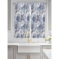 thumbnail image 2 of Blue Floral Living Room Curtains 2 Panel, Spring Botanical Flowers Leaves Vintage Cafe Window Treatment, Extra Long Farmhouse Bedroom Bathroom Kitchen Curtains Drapes 104"x72", 2 of 6