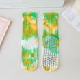 thumbnail image 3 of CUZIBR Womens Socks Tie Dye Yoga Pilates Grip Socks Women'S Fashion Casual Athletic Sports Crew Socks For Workout Gym And Casual Wear Casual Breathable Socks,Green,One Size, 3 of 3