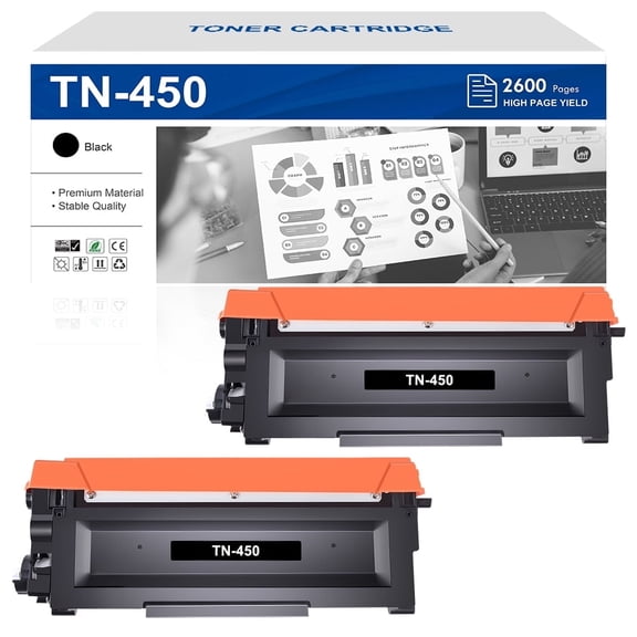 Vipink Compatible for Brother TN450 TN-450 TN420 TN 420 Toner Cartridges HL-2270DW HL-2280DW DCP-7065DN MFC-7360N MFC-7860DW HL-2240D DCP-7060D MFC7460DN MFC7240 Printer High Yield (2-Pack, Black)