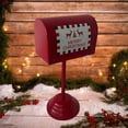 thumbnail image 1 of Buzón navideño rojo resistente a intemperie, adorno de hierro, soporte para periódicos, buzón para jardín, puerta de entrada, oficina, puerta de, 1 of 8