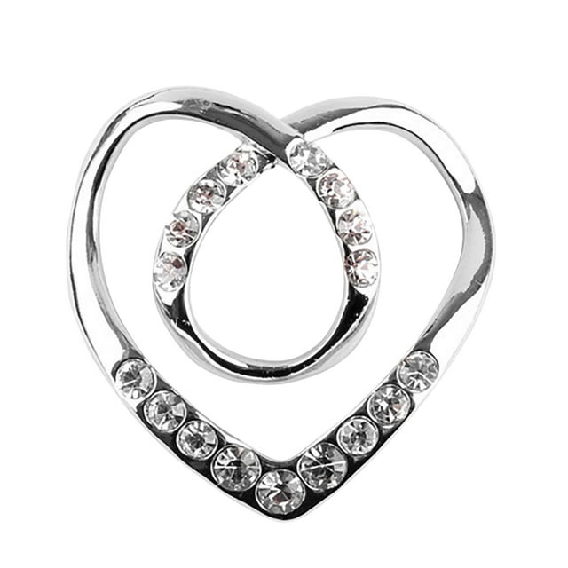 Bangcool Scarf Clip Fashion Rhinestone Heart Shape All-match Scarf Ring Scarf Buckle