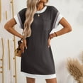 thumbnail image 5 of Daiosportswear Womens Casual Summer Crewneck Short Sleeve Ribbed Mini Tshirt Dress,Women'S Short-Sleeved Dress Black M(M), 5 of 7