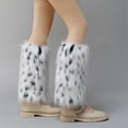 thumbnail image 2 of AINIYS Women Faux Fur Leg Warmers Long Furry Leg Foot Boot Cuffs Girls Winter Boot Socks White L, 2 of 3