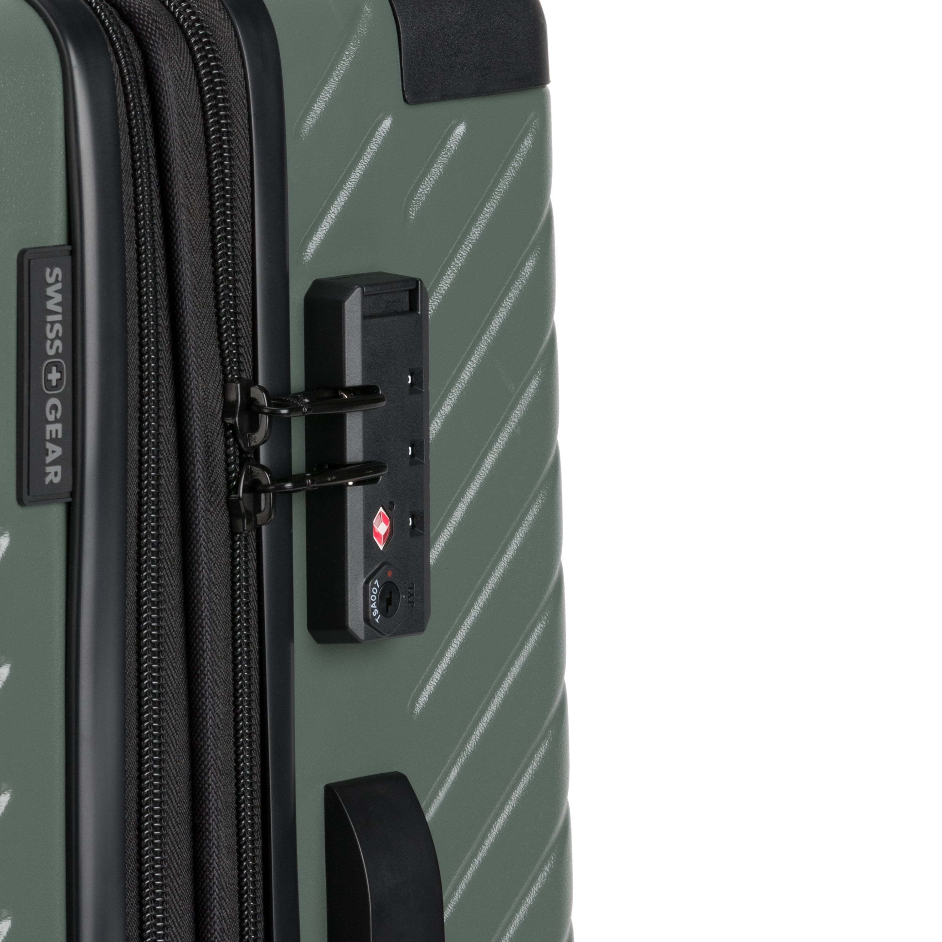 SWISSGEAR Edge Hardside Medium Checked Spinner, Thyme Green