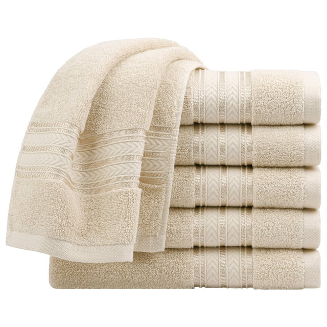Unique Bargains 6PCS Cotton Soft Hand Towels Set for Bathroom 13' x 29'