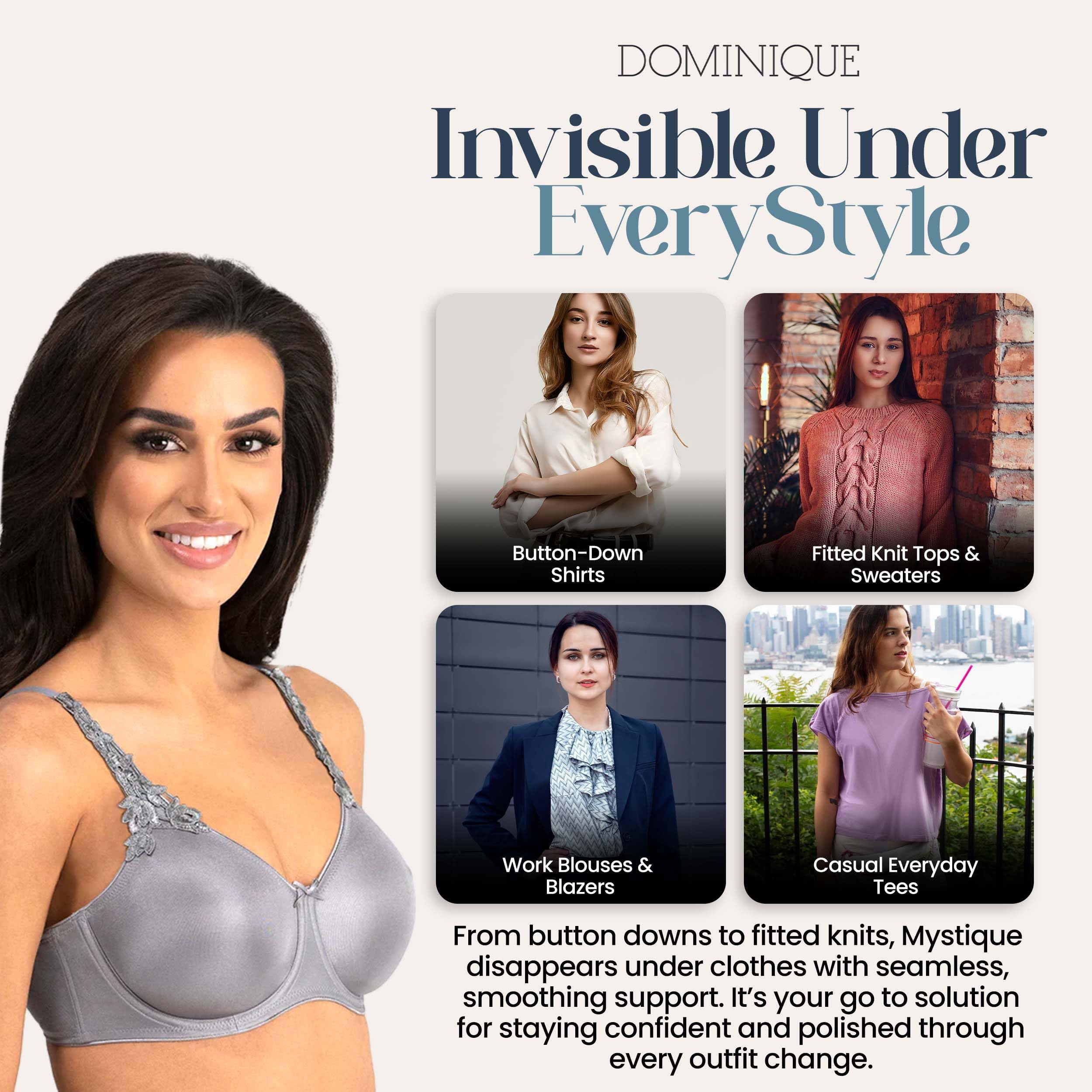 Dominique Mystique Minimizer Bra #7000 – Seamless Full Figure Underwire Lingerie for Women, Smooths & Shapes