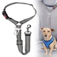 thumbnail image 2 of Dog Seat Belt for Car, 1 Pack Dog Car Harness Seatbelt Adjustable with Elastic Bungee Buffer, 2 in 1 Pet Car Leash Headrest Restraint Dog Reflective Safety Tether,Pet Car Safety Leash,Grey,28-33", 2 of 9