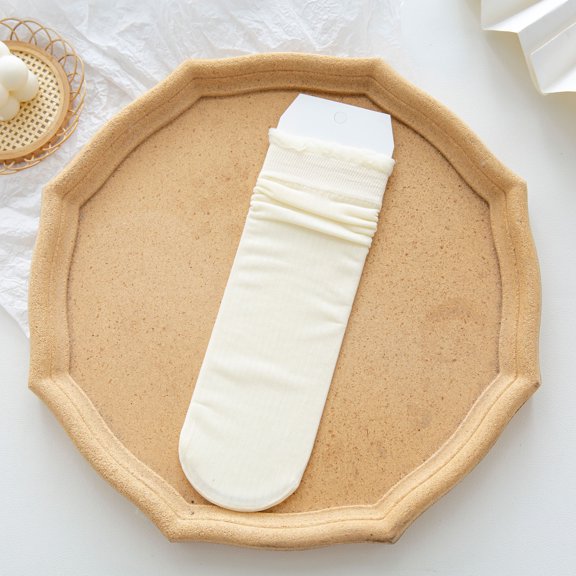 EQWLJWE Women's Socks Cotton Breathable Glass Silk Socks Transparent Ruffle Print Socks Socks Holiday Clearance