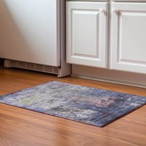 Addison Rugs Mayfield Premium Machine Washable Transitional Abstract Blue Rectangle Rug, 1'8" x 2'6"