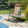 thumbnail image 3 of Gymax Lot de 2 Chaises Berçantes Pliantes pour Patio, Berceuses de Salon Portatives d'Extérieur, Beige, 3 of 10