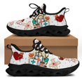 thumbnail image 1 of Zapatos de enfermería blancos para mujer, lindas zapatillas de enfermera con dibujos animados para mujer, diseño de marca, médicos, estampados, ligeros, con cordones, planos, 1 of 6