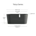 thumbnail image 2 of Ecopots Sofia Durable Modern Oval Indoor/Outdoor Recycled Based Composite Flower Pot Planter w/ Water Reservoir, Dark Grey, 16", 2 of 4