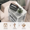 thumbnail image 4 of Nightstand with Charging Station, Bedroom Bedside Table with USB Ports and AC Outlets, Sofa Side End Table with Storage Drawer, Couch Side Table with Open Shelf for Living Room Office Dorm, 4 of 7