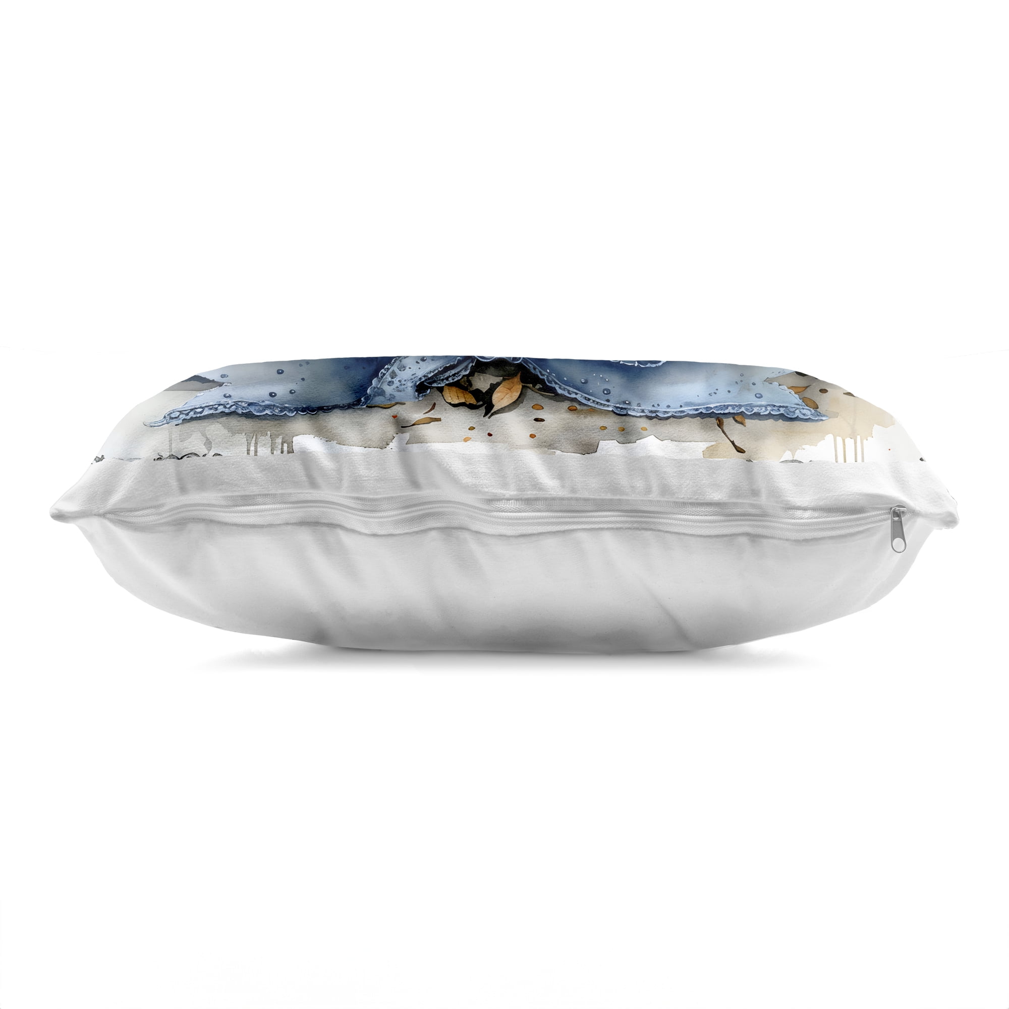 Stupell Industries Blue Pumpkin with Bow Decorative Printed Throw Pillow, design by Creative Studio