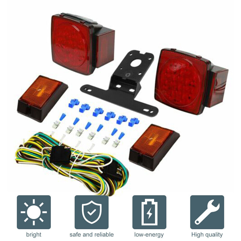 Rear Led Submersible Trailer Tail Lights Kit Waterproof Boat Marker