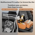 thumbnail image 5 of Multifunctional PU Leather Car Armrest Box Mat, 5-in-1 Center Console Cover with Storage Pockets, Cup Holder, Phone Slot & Tissue Organizer, Ergonomic Design for Sedans, 5 of 7