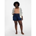 thumbnail image 2 of Terra & Sky Women's Plus High Rise A Line Denim Shorts, 5" Inseam, Sizes 16W-26W, 2 of 5
