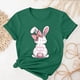 thumbnail image 3 of Camisetas de Cuello de Tripulación de Manga Corta para las Mujeres Cartas de Impresión de Pascua Camiseta de Manga Corta, Spandex de Poliéster, 3 of 5