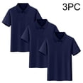 thumbnail image 2 of Lumosvexa Kids Boys Cotton Polo Shirt, Classic Fit Henley Neck Short Sleeve Summer Casual School Uniform 3 Pack Navy 14-16, 2 of 10